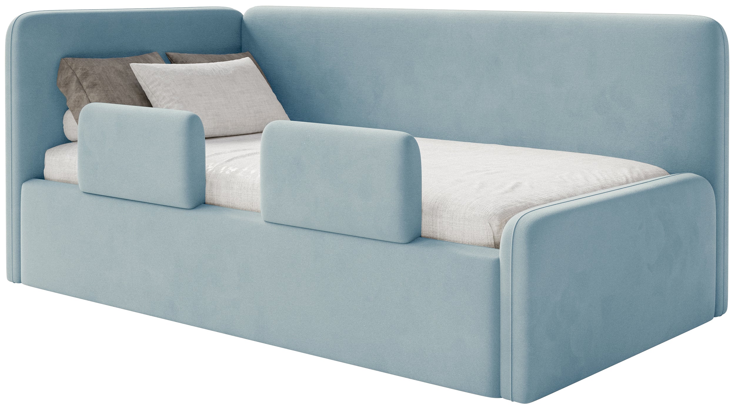 selsey-fanklo-jugendbett-90x200-cm-links-blau-samt-mit-matratze-und-stauraum image 1