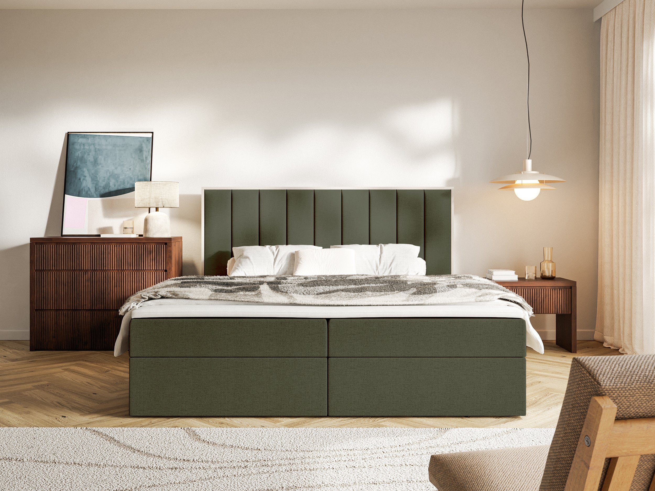 selsey-togents-kontinentalbett-160x200-cm-mit-stauraum-und-topper-dunkelgr-n-che image 3