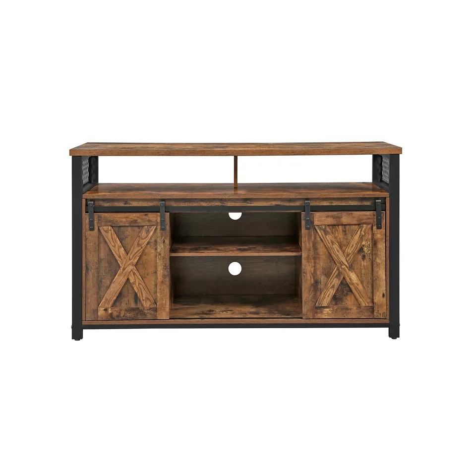 vasagle-tv-schrank-vintagebraun-schwarz-135-x-40-x-76-cm image 1