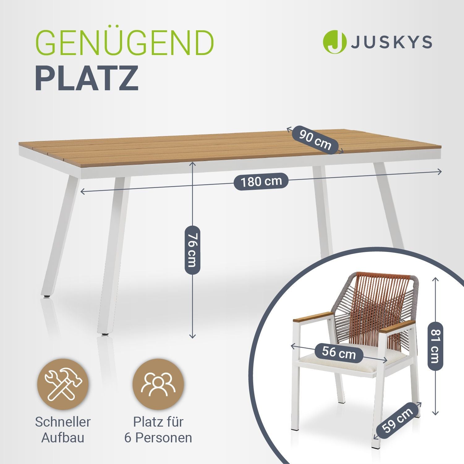 juskys-costa-rica-premium-gartengarnitur-tisch-6-st-hle-metall-rattan-optik image 4
