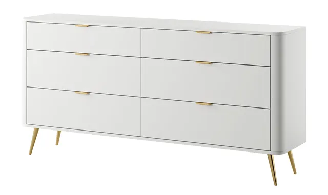 selsey-oval-kommode-173-cm-mit-6-schubladen-wei image 1