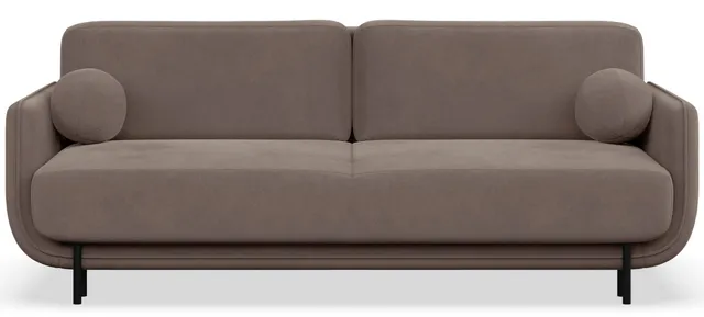 selsey-ovals-dreisitziges-ausklappbares-sofa-hellbrauner-samt image 1