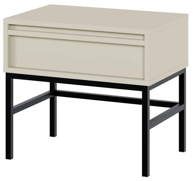 selsey-evo-nachttisch-50-cm-mit-schublade-kaschmir-stahlgestell image 1