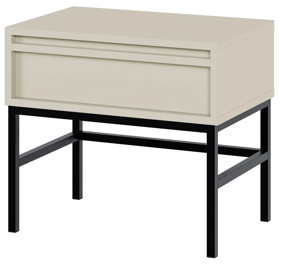 selsey-evo-nachttisch-50-cm-mit-schublade-kaschmir-stahlgestell image 1