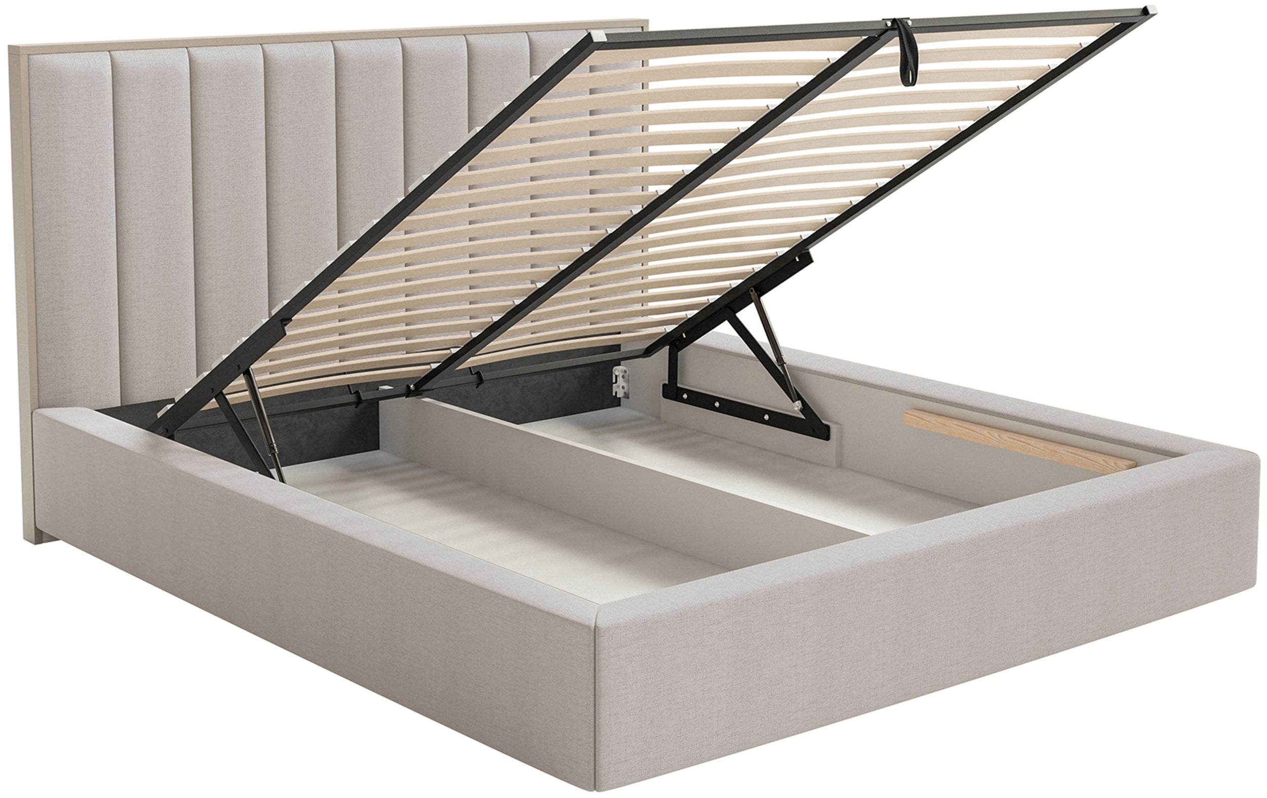 selsey-togents-gepolstertes-bett-160x200-cm-mit-stauraum-metallrahmen-grau-beige image 6