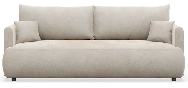 selsey-ovo-mini-drei-sitzer-schlafsofa-mit-stauraum-creme-velours-pflegeleicht image 1