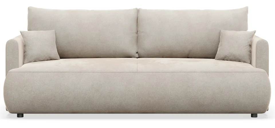 selsey-ovo-mini-drei-sitzer-schlafsofa-mit-stauraum-creme-velours-pflegeleicht image 1
