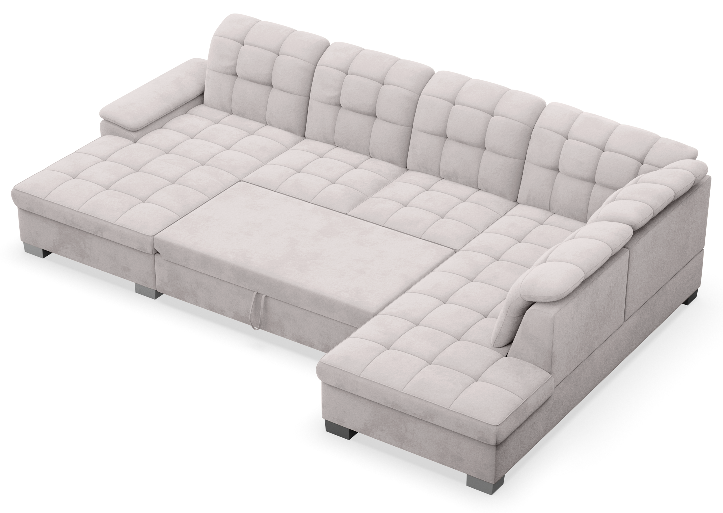 selsey-jamaal-ecksofa-mit-schlaffunktion-u-f-rmig-links-stauraum-hellgrauer-hydr image 5