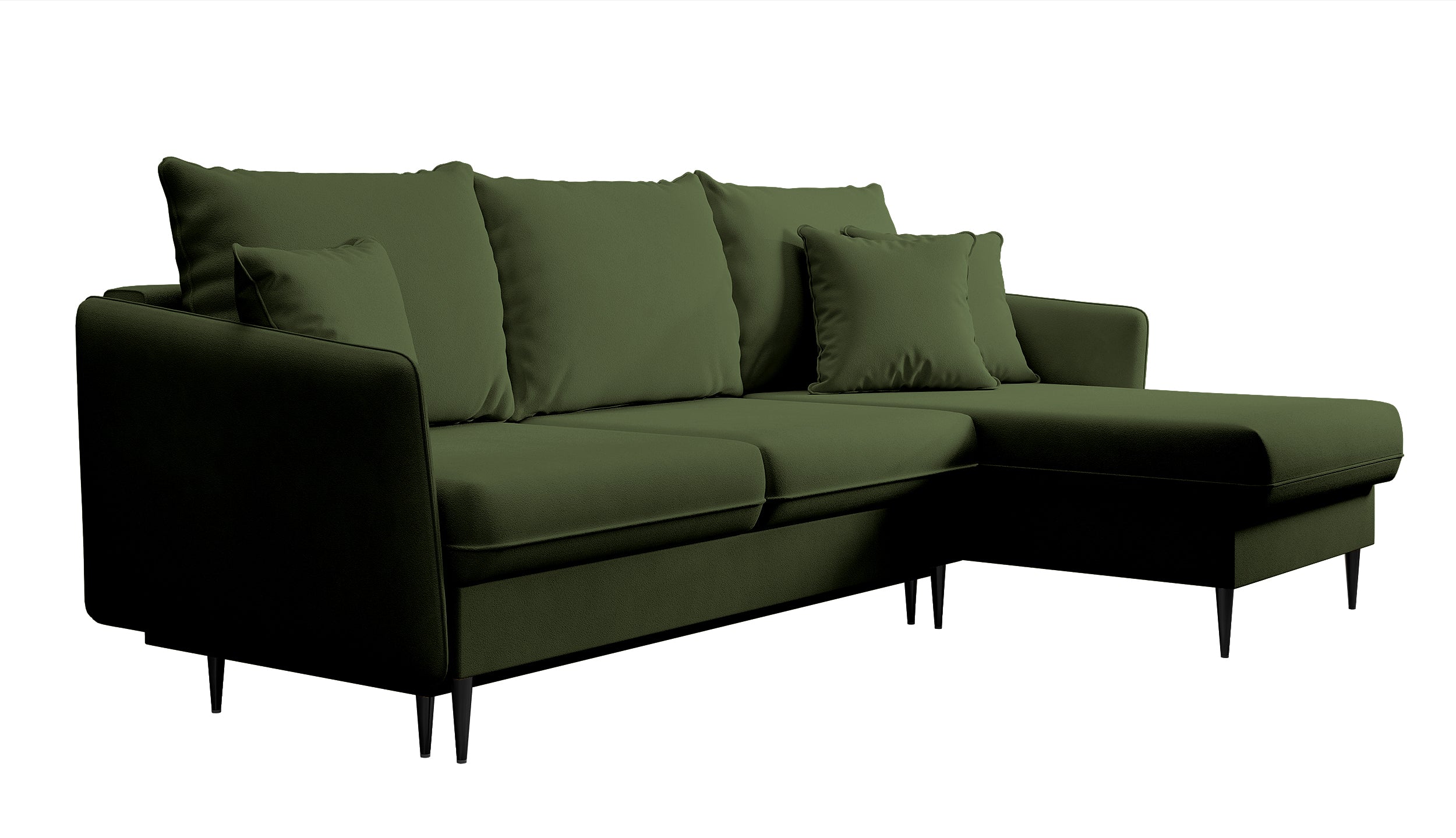 selsey-volio-ecksofa-mit-schlaffunktion-olivgr-ner-wasserabweisender-samt-schwar image 5
