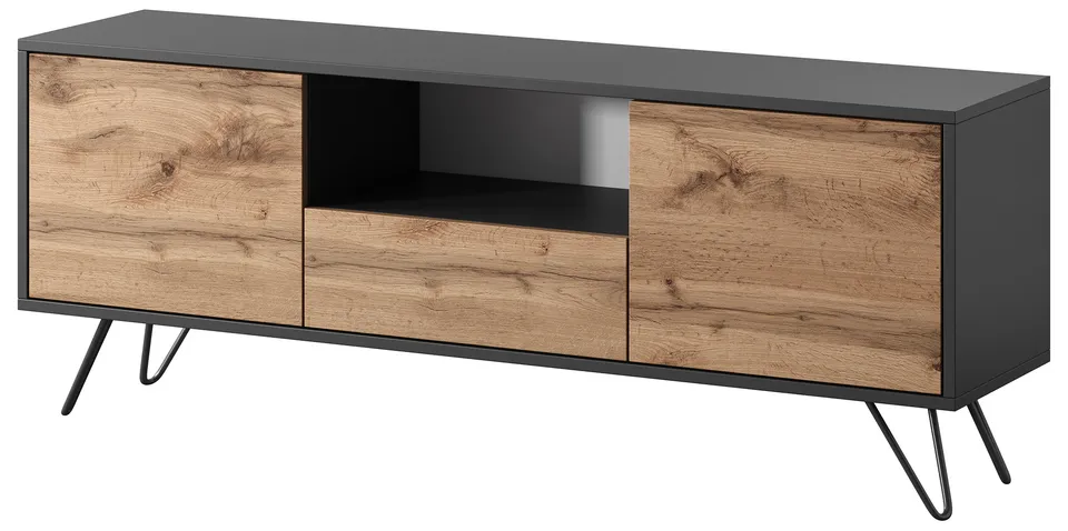 selsey-tv-schrank-ploystea-137-cm-schwarz-wotan-eiche image 1