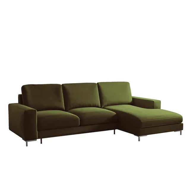selsey-mokpeo-ecksofa-mit-schlaffunktion-l-form-rechts-olivgr-ner-samt image 1