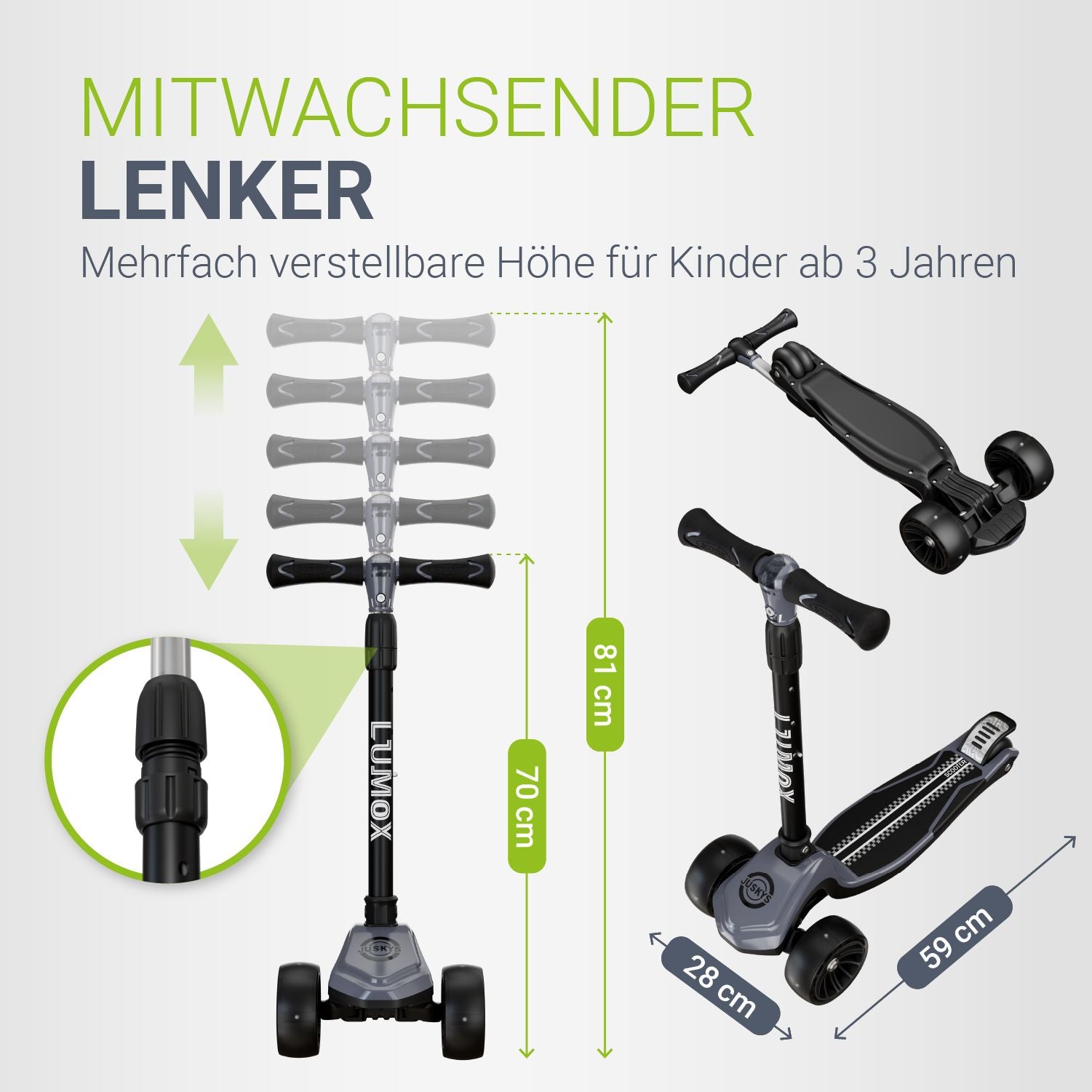 juskys-kinderroller-lumox-schwarz-scooter-mit-led-leuchtr-dern-3-1-kg image 3