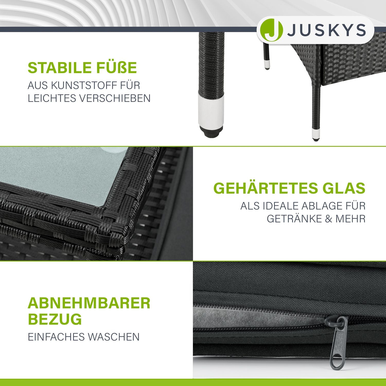 juskys-polyrattan-sitzbank-monaco-2-sitzer-schwarz-mit-tisch image 8