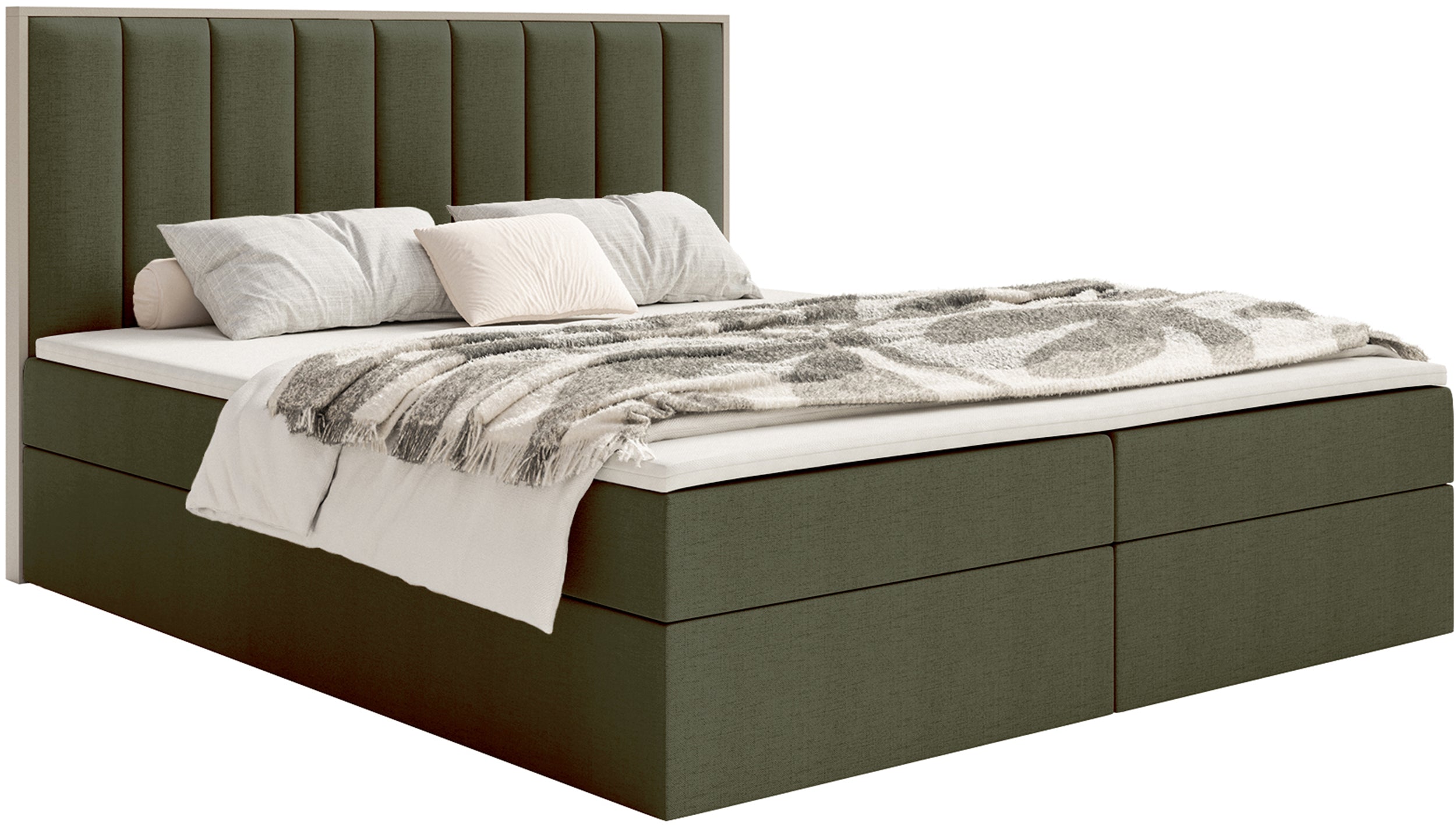 selsey-togents-kontinentalbett-160x200-cm-mit-stauraum-und-topper-dunkelgr-n-che image 1