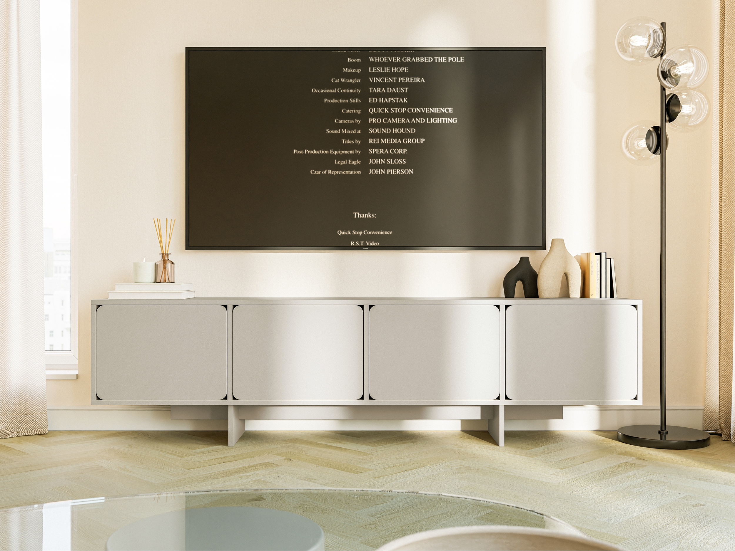 selsey-wuwu-tv-schrank-200-cm-mit-vier-f-chern-grau-beige image 2