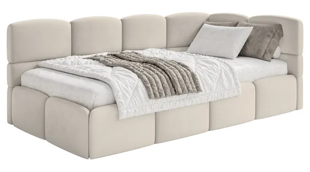 selsey-cloudy-jugendbett-90x200-cm-rechts-mit-stauraum-hellbeige-velours-wassera image 1