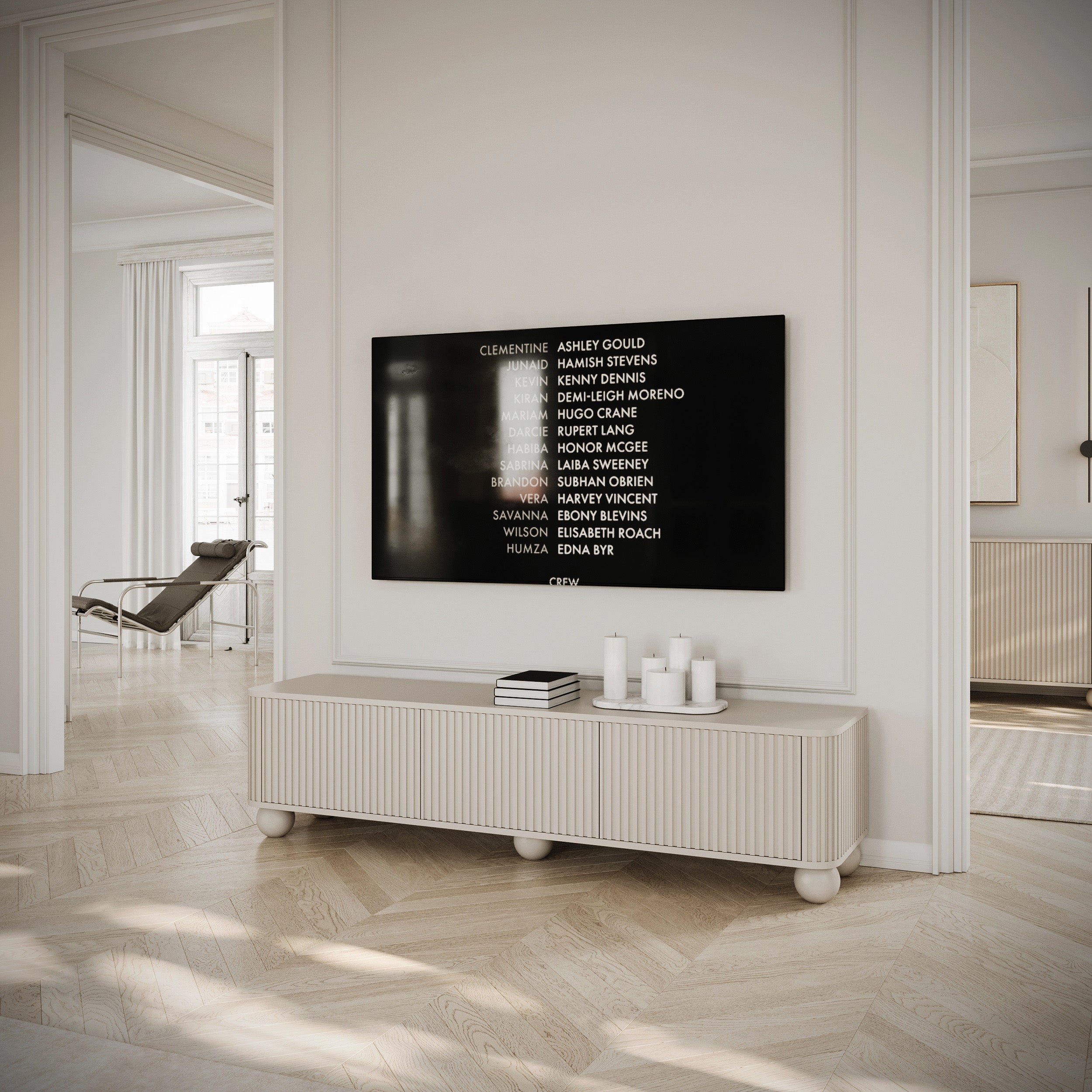 selsey-arvello-tv-schrank-dreit-rig-163-cm-auf-kugelf-en-sandbeige-mit-rillen image 2