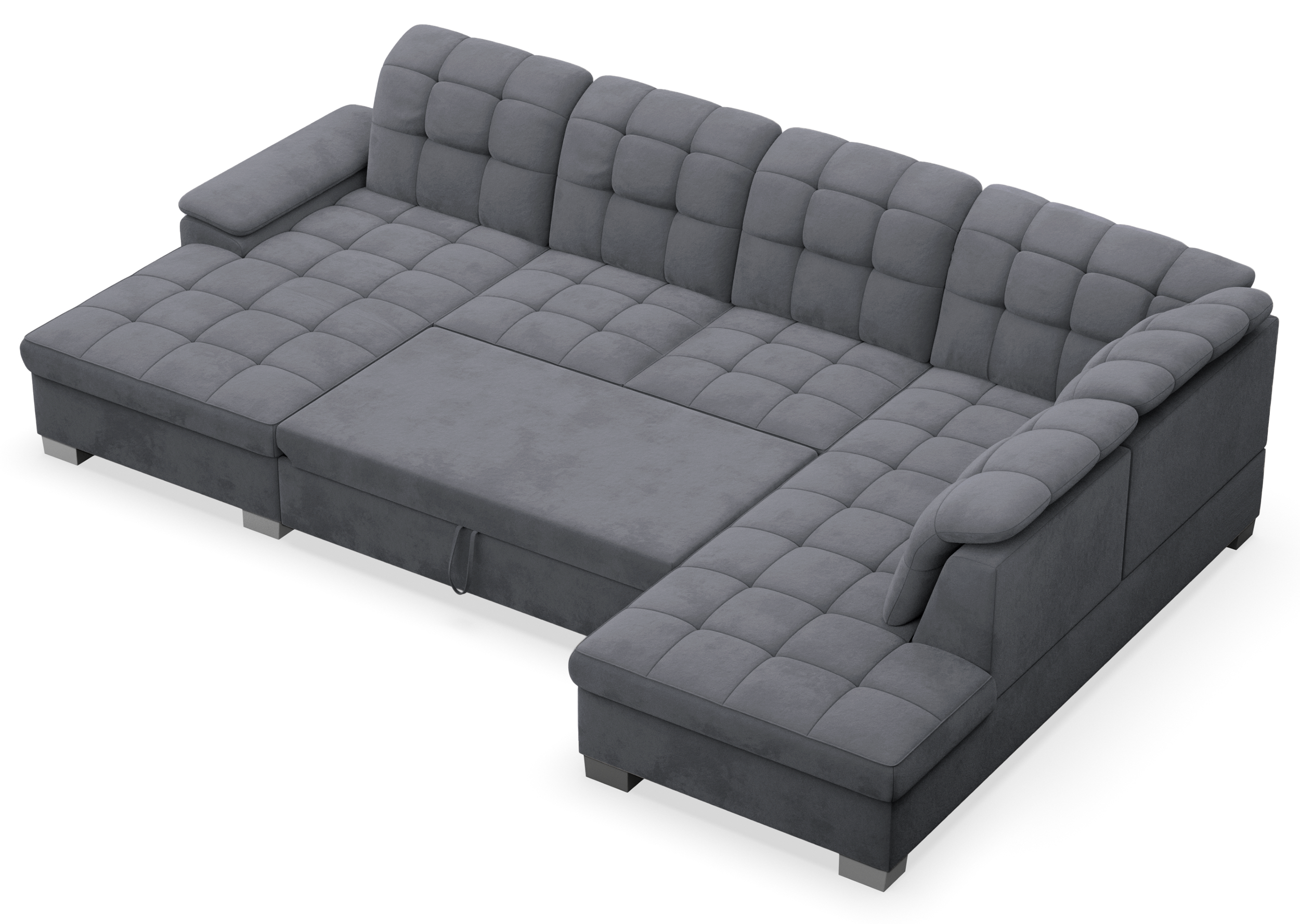 selsey-jamaal-ecksofa-u-form-links-mit-schlaffunktion-dunkelgrauer-samt image 5