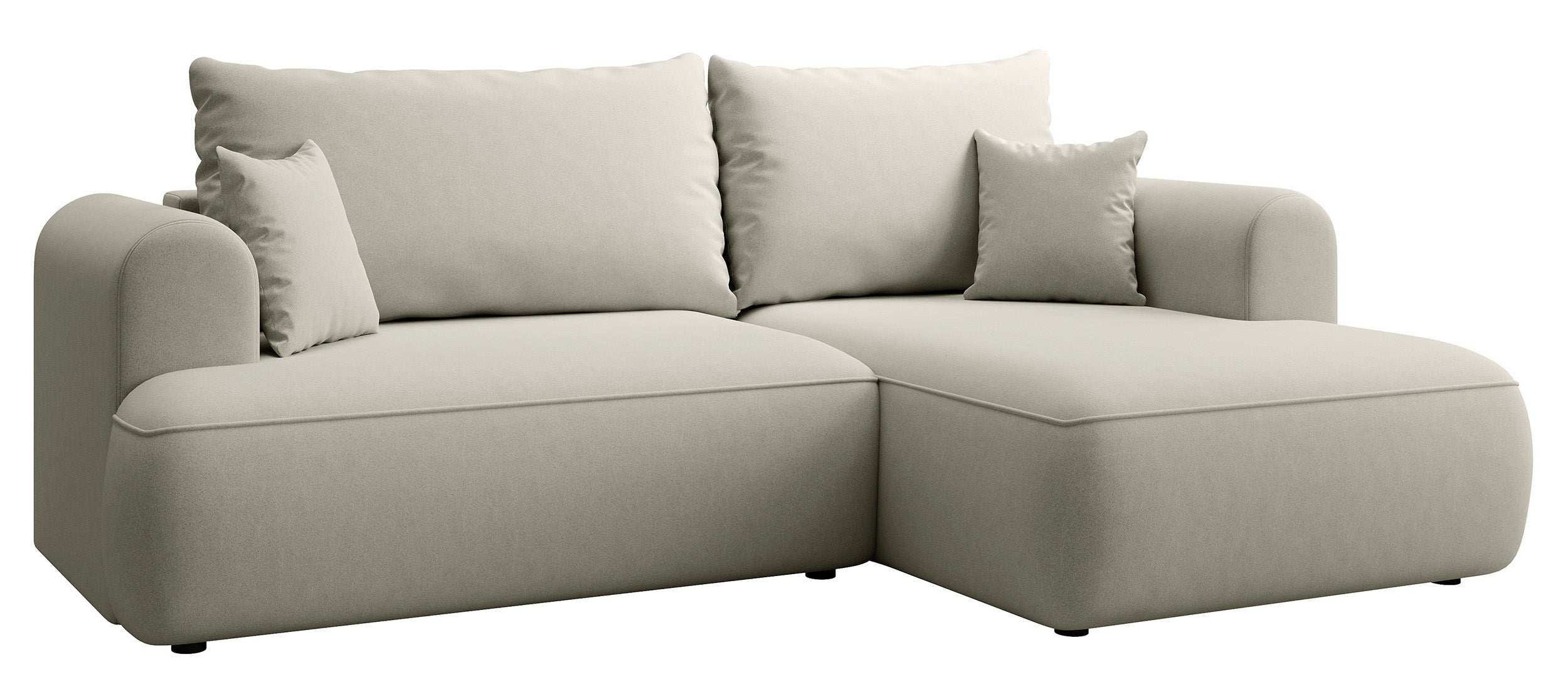 selsey-ovo-mini-ecksofa-mit-schlaffunktion-l-rechts-mit-stauraum-hellbeiger-samt image 4