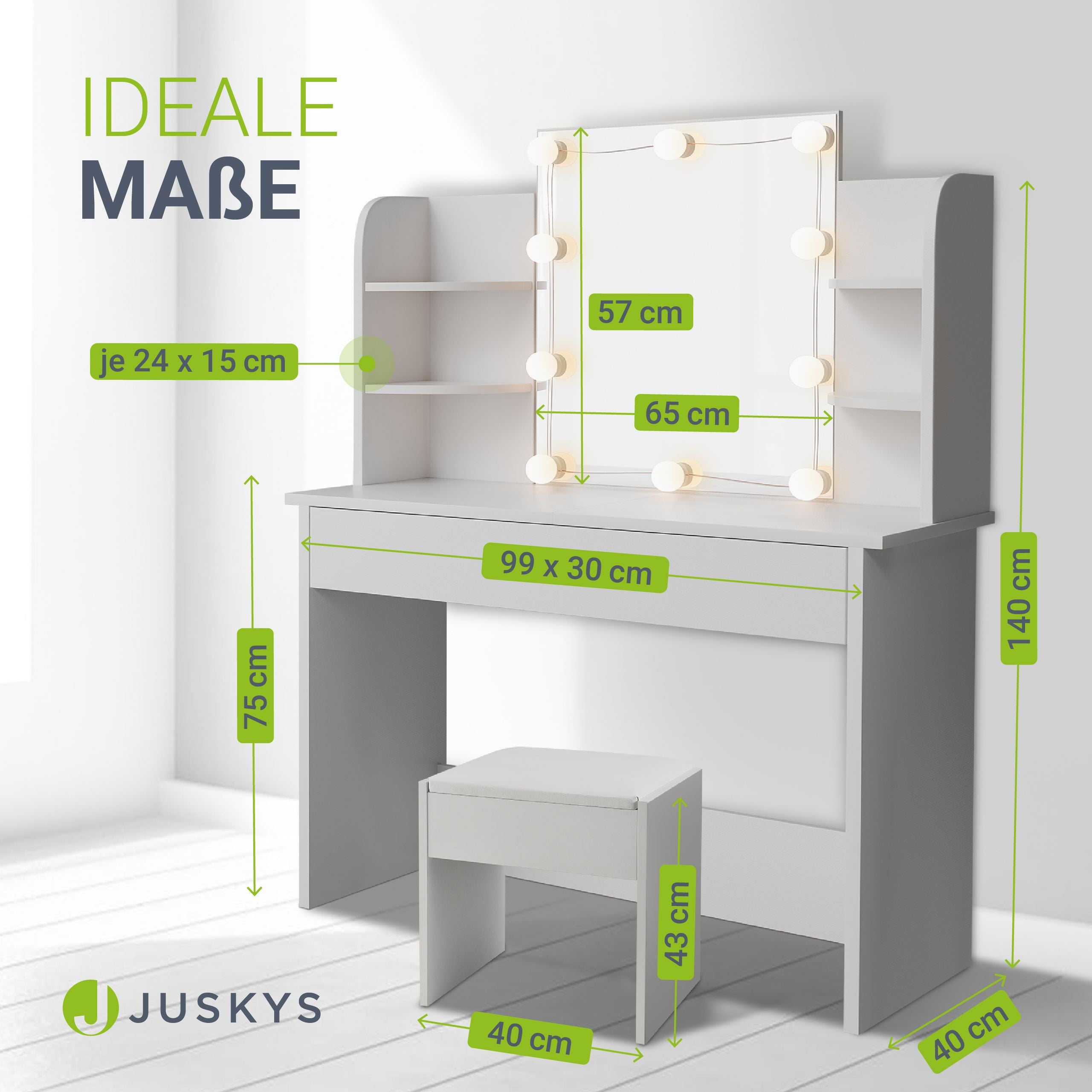 juskys-schminktisch-bella-mit-hocker-melly-und-led-spiegel image 5