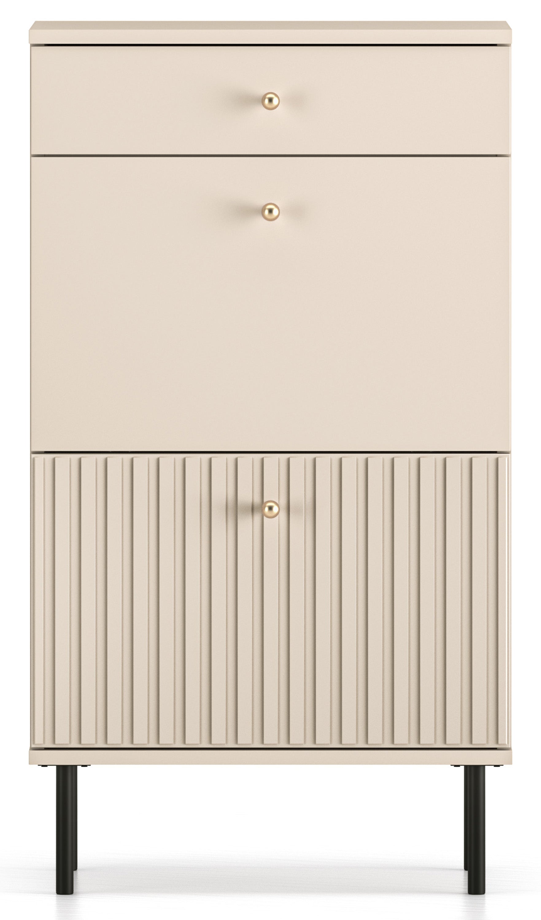 selsey-schuhschrank-caletto-55-cm-beige-mit-schublade-und-lamellen image 1
