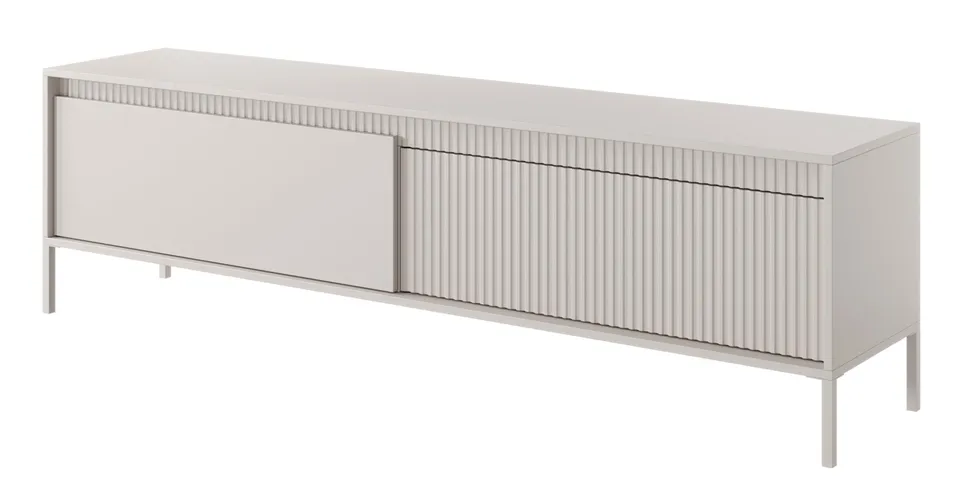 selsey-falsetto-tv-schrank-187-cm-beige-mit-zwei-t-ren-und-geriffelter-front image 1