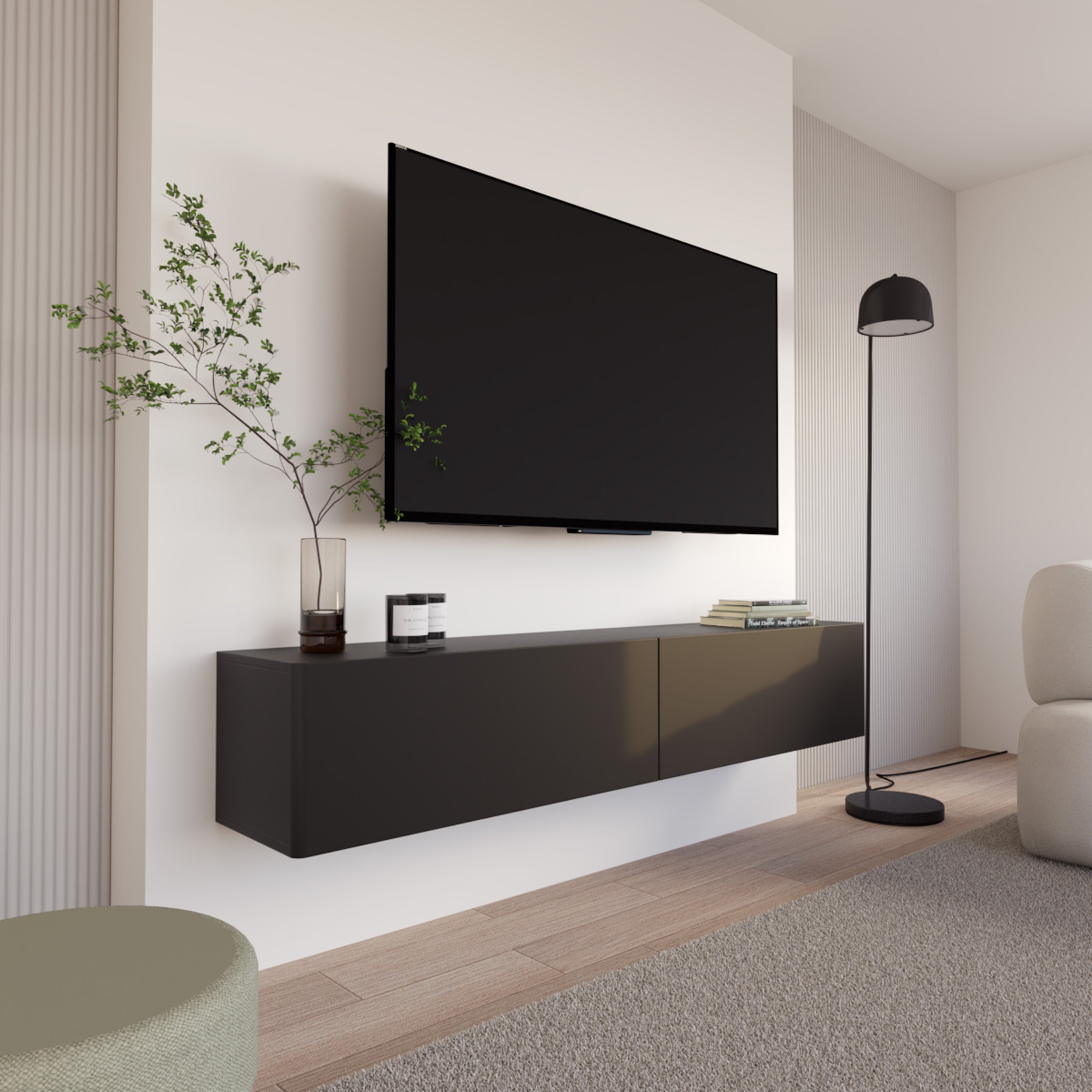 selsey-olio-h-ngender-tv-schrank-175-cm-mit-zwei-klappen-schwarz image 4