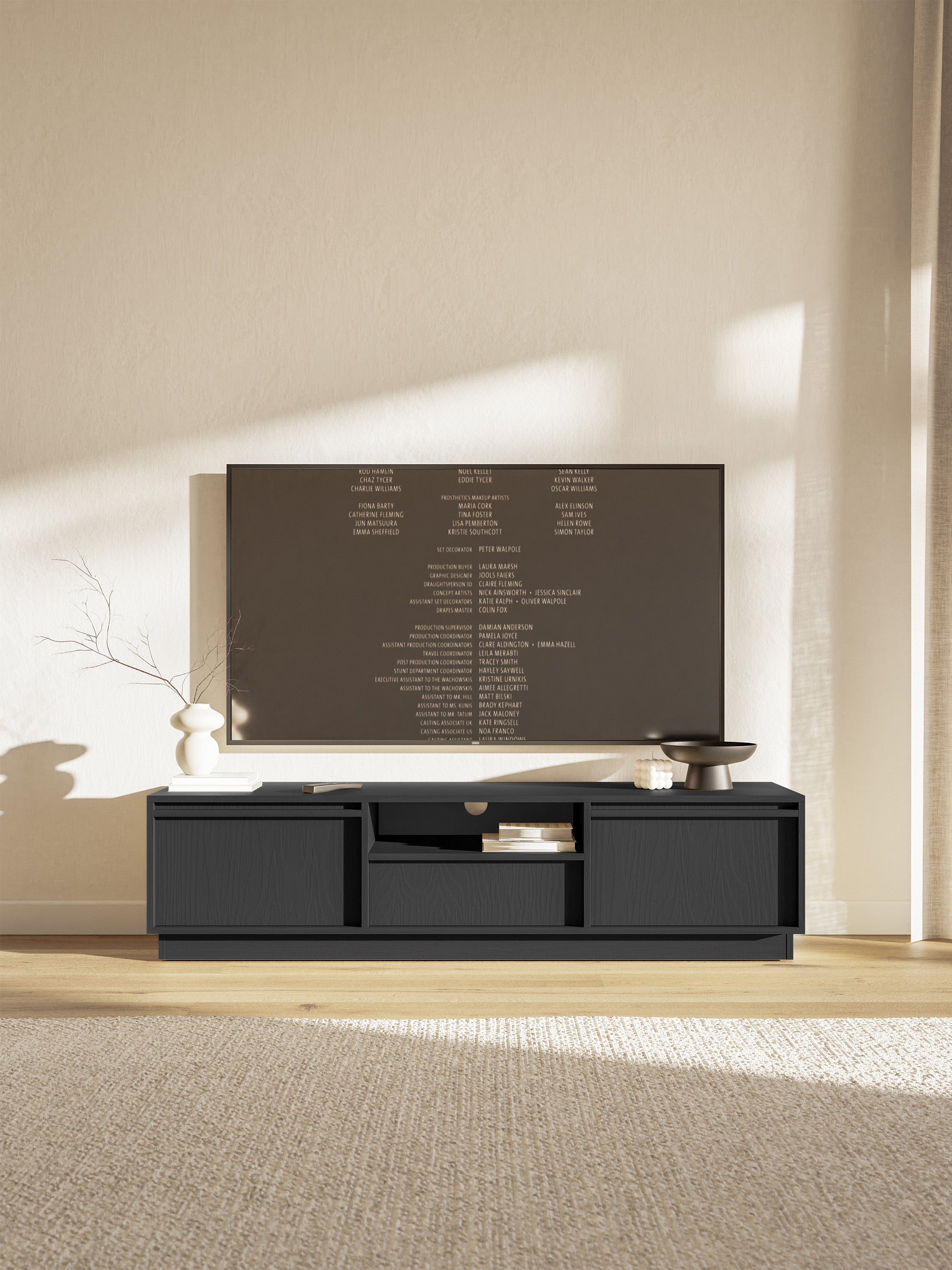 selsey-evo-tv-schrank-154-cm-schwarz-mit-2-t-ren-schublade-und-sockel image 2