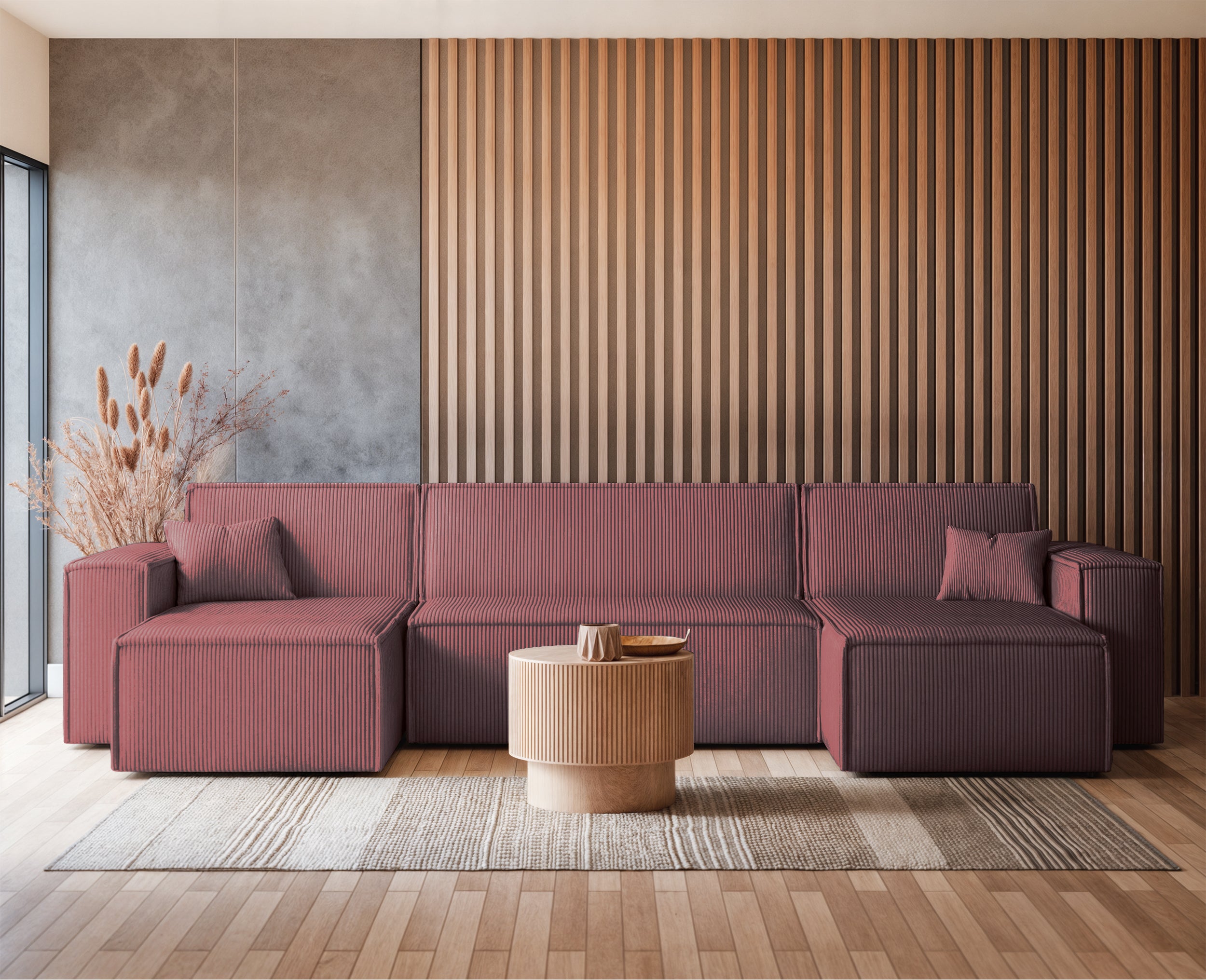 selsey-scarlo-u-f-rmige-eckcouch-mit-schlaffunktion-und-stauraum-dunkelrosa-cord image 3