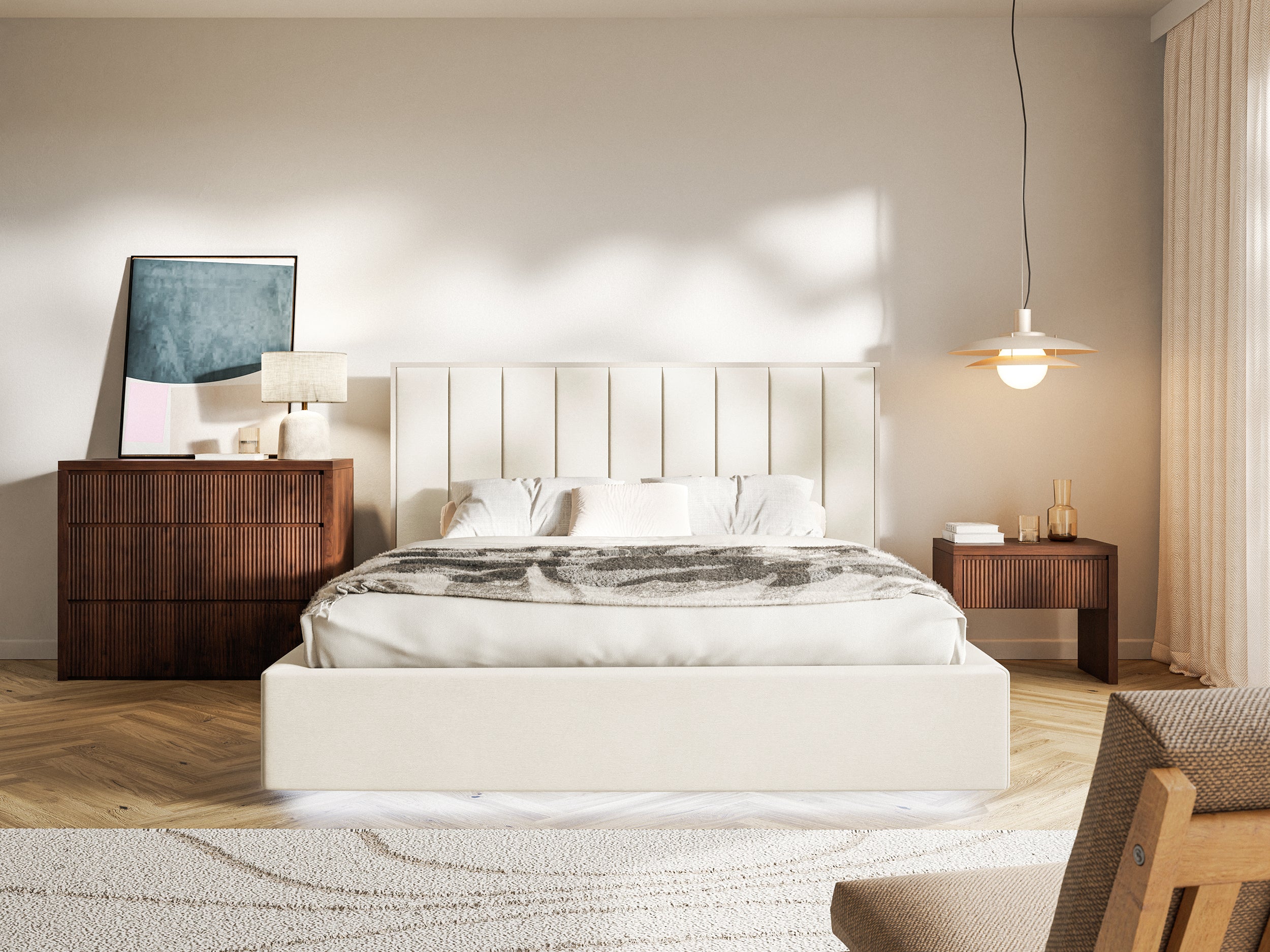 selsey-togents-gepolstertes-bett-160x200-cm-mit-led-beleuchtung-cremefarbener-ve image 3