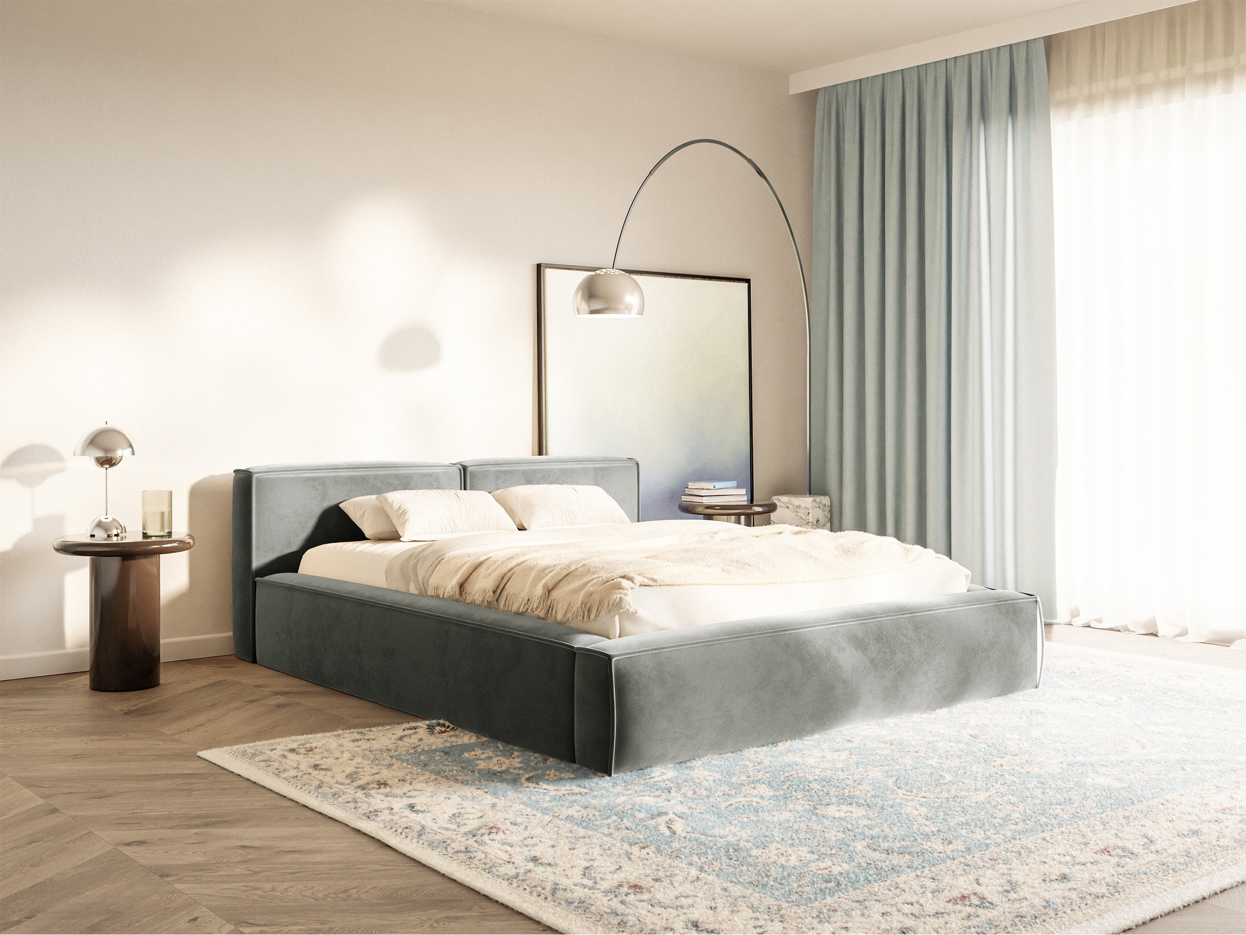 selsey-tilves-slim-low-polsterbett-140x200-cm-mit-stauraum-grauer-samt image 2