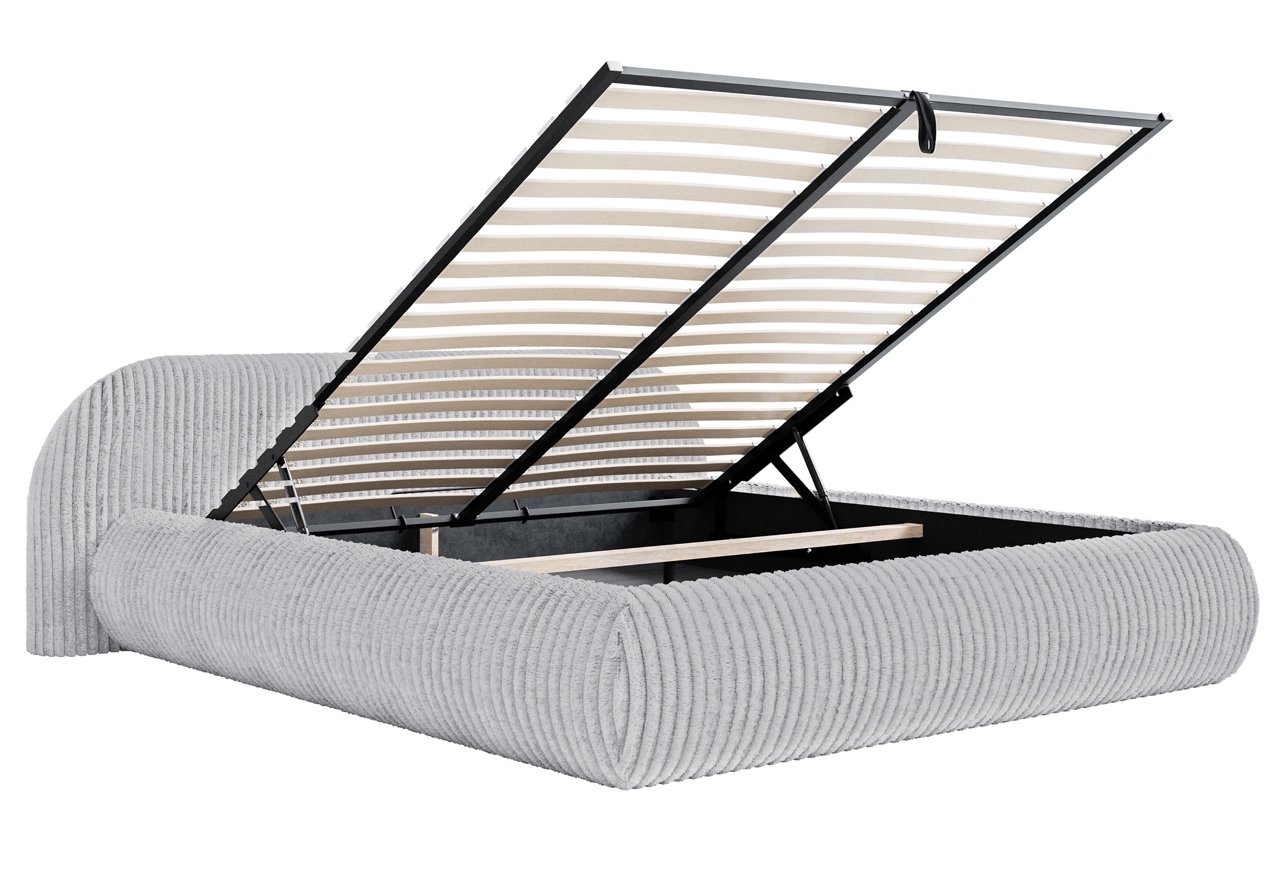 selsey-shels-low-gepolstertes-bett-160x200-cm-mit-stauraum-grauer-cordstoff image 3