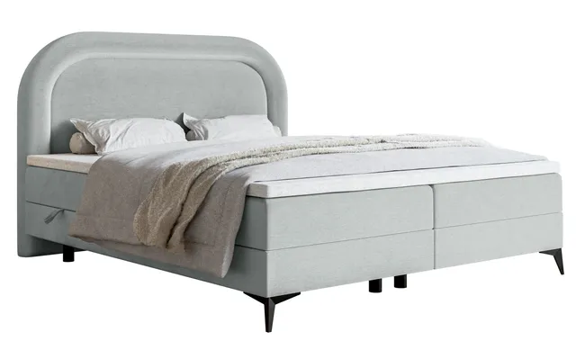 selsey-loreo-kontinentales-bett-140x200-mit-topper-stauraum-taube-velours-wasser image 1