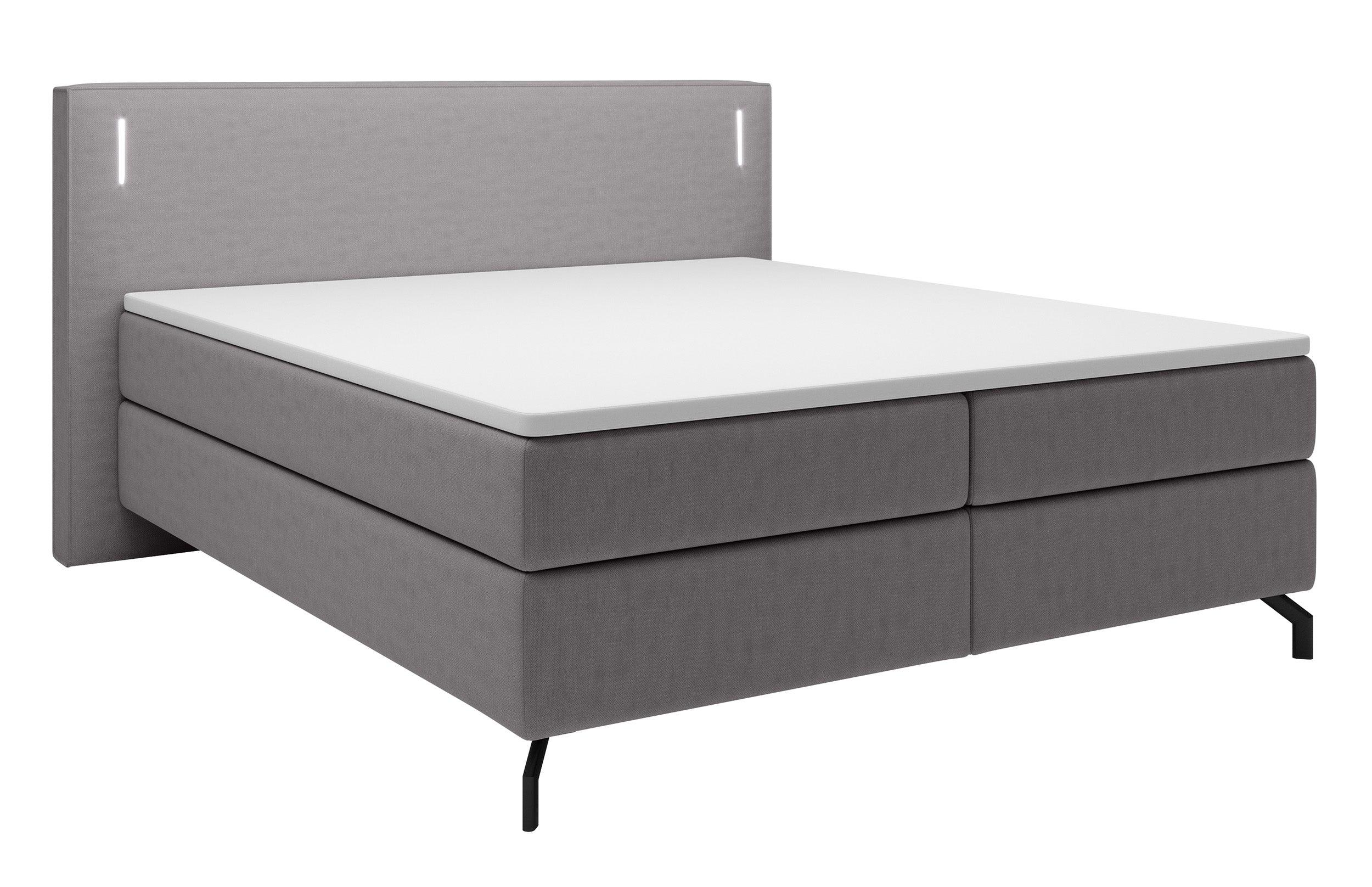 selsey-lanko-kontinentales-bett-140x200-cm-mit-topper-und-beleuchtung-grauer-sam image 1