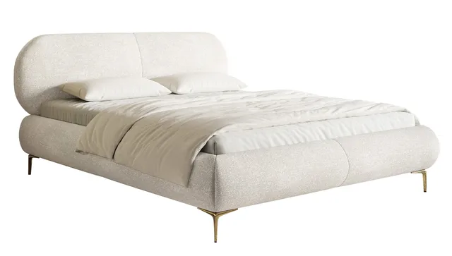 selsey-ovalle-gepolstertes-bett-160x200-cm-mit-stauraum-creme-chenille-goldene-b image 1