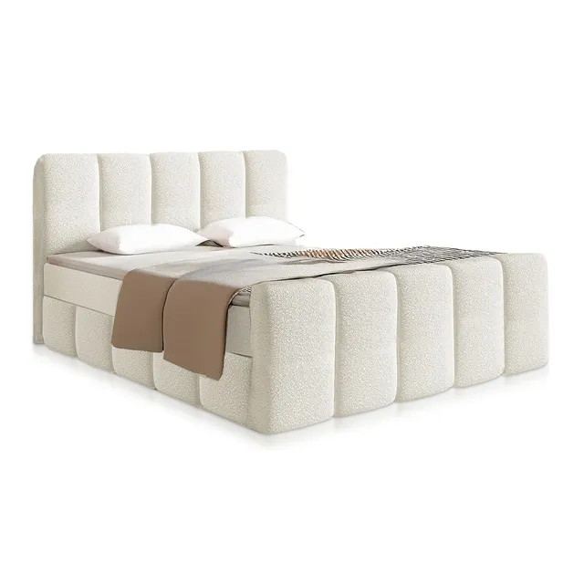 juskys-boxspringbett-manitoba-boucl-polsterbett-in-creme-mit-topper image 1