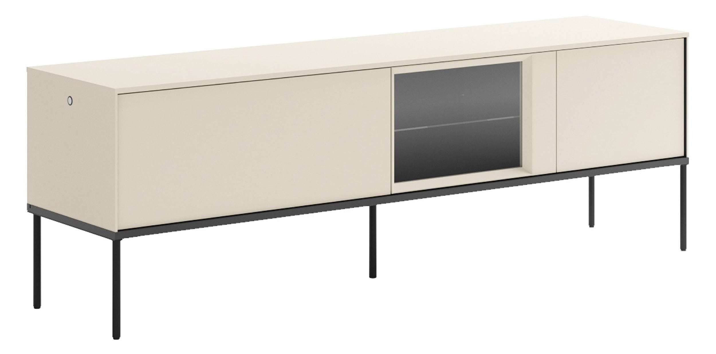 selsey-bellezo-tv-schrank-mit-led-vitrine-166-cm-cremefarben image 2