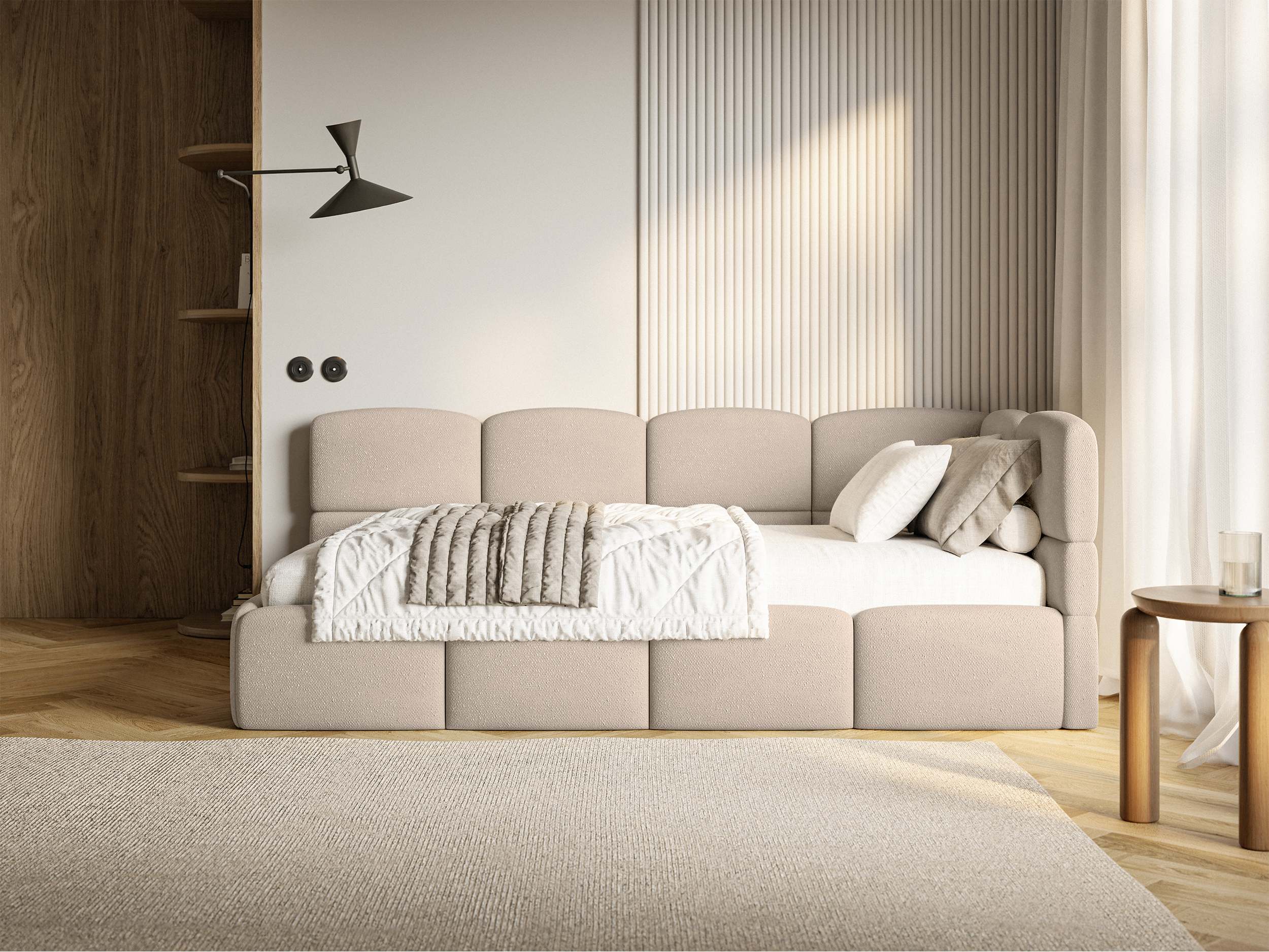 selsey-cloudy-jugendbett-90x200-cm-rechtsseitig-mit-stauraum-beige-chenille image 3
