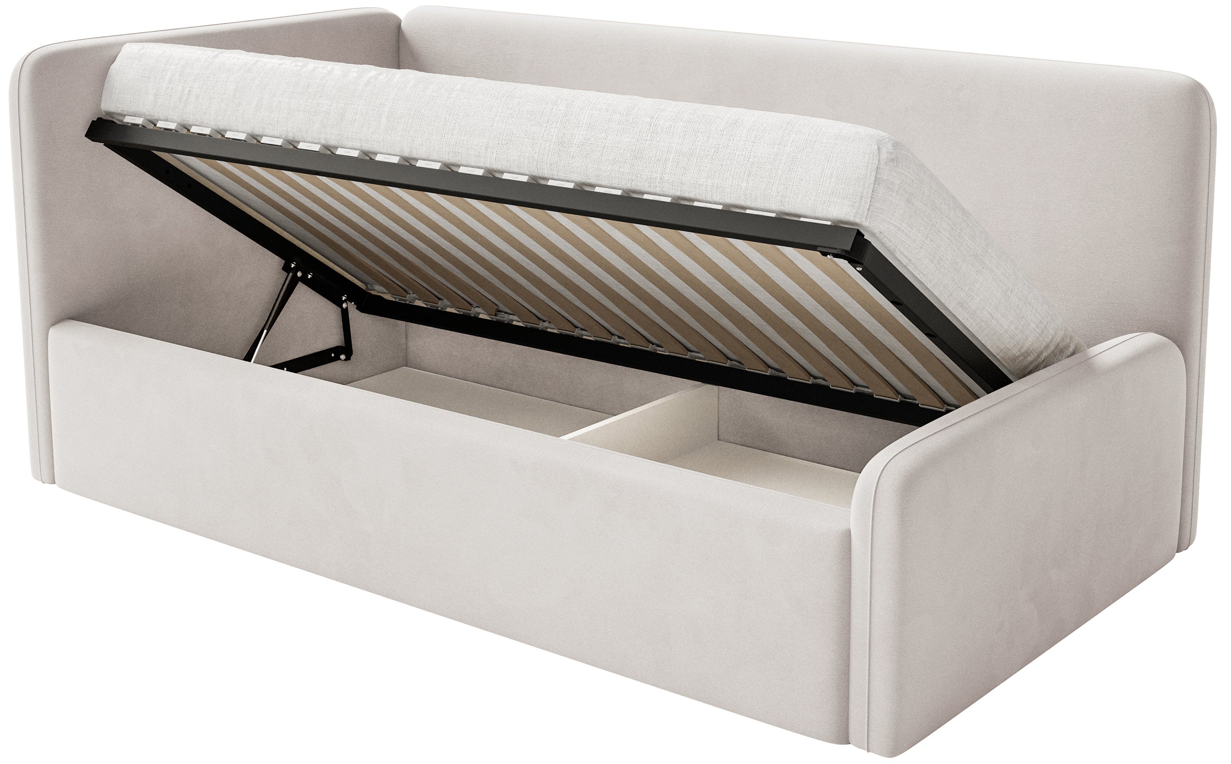 selsey-fanklo-jugendbett-90x200-cm-links-mit-stauraum-hellbeiger-velours image 3