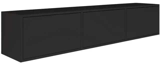 selsey-framme-h-ngender-tv-schrank-150-cm-mit-drei-klappen-schwarz-matt image 1