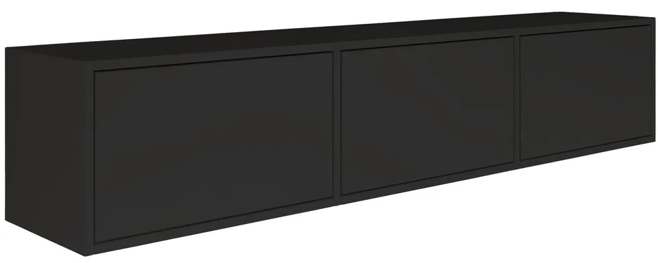 selsey-framme-h-ngender-tv-schrank-150-cm-mit-drei-klappen-schwarz-matt image 1