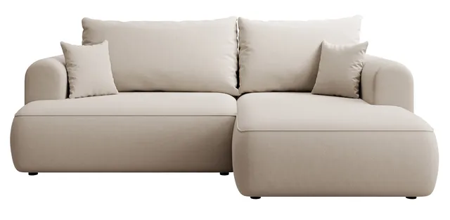 selsey-ovo-mini-ecksofa-rechts-l-form-mit-schlaffunktion-und-stauraum-creme-samt image 1