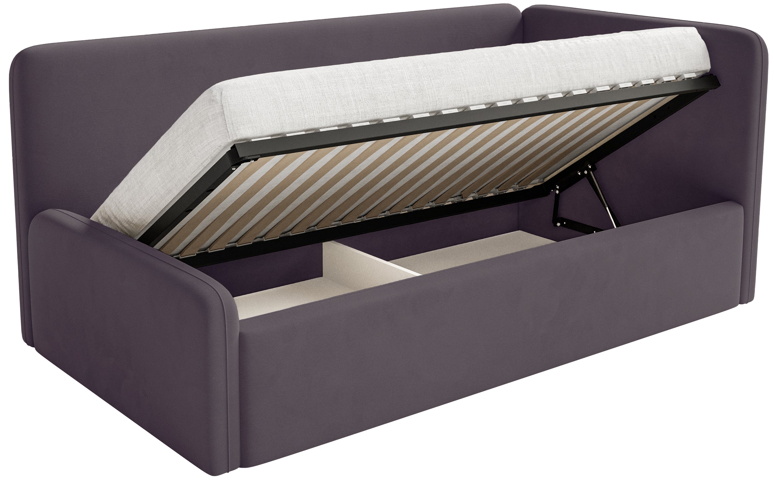 selsey-fanklo-jugendbett-90x200-cm-rechts-mit-stauraum-violetter-velours image 3