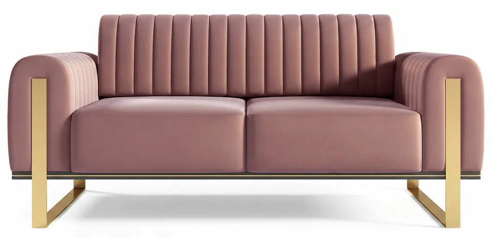 selsey-parissa-zweisitziges-sofa-rosa-samt image 1