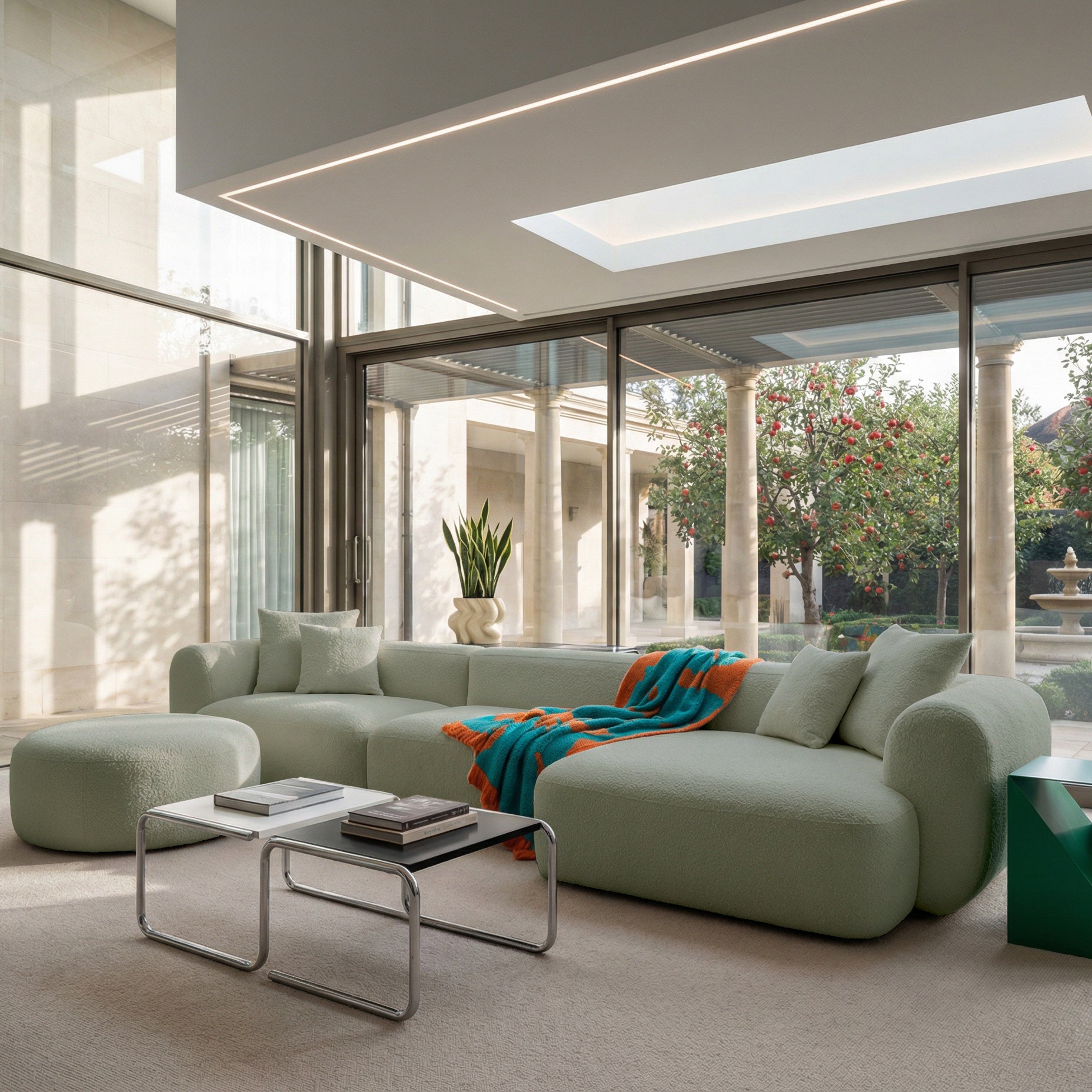 selsey-baomi-modulares-ecksofa-xxl-l-rechts-mit-hocker-salbeigr-n-chenille image 2