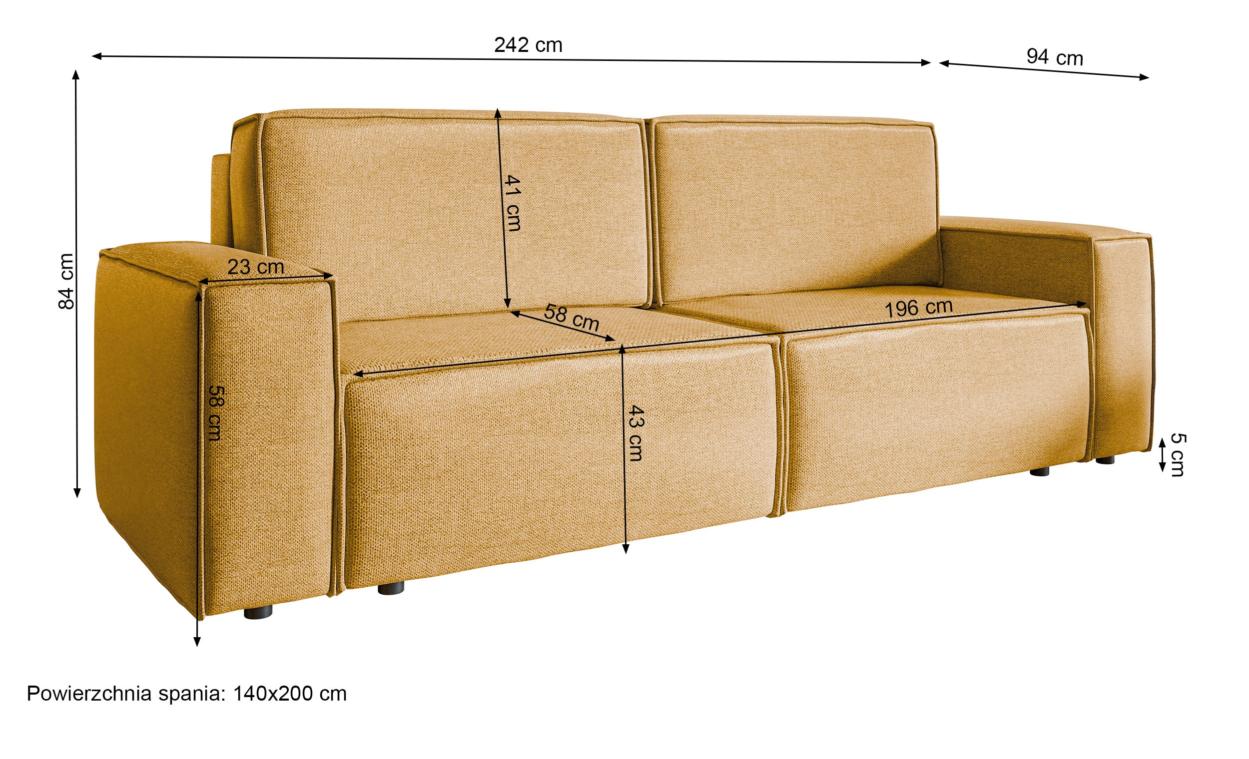 selsey-copertino-dreisitziges-ausklappbares-sofa-senfgelb-pflegeleichtes-geflech image 6