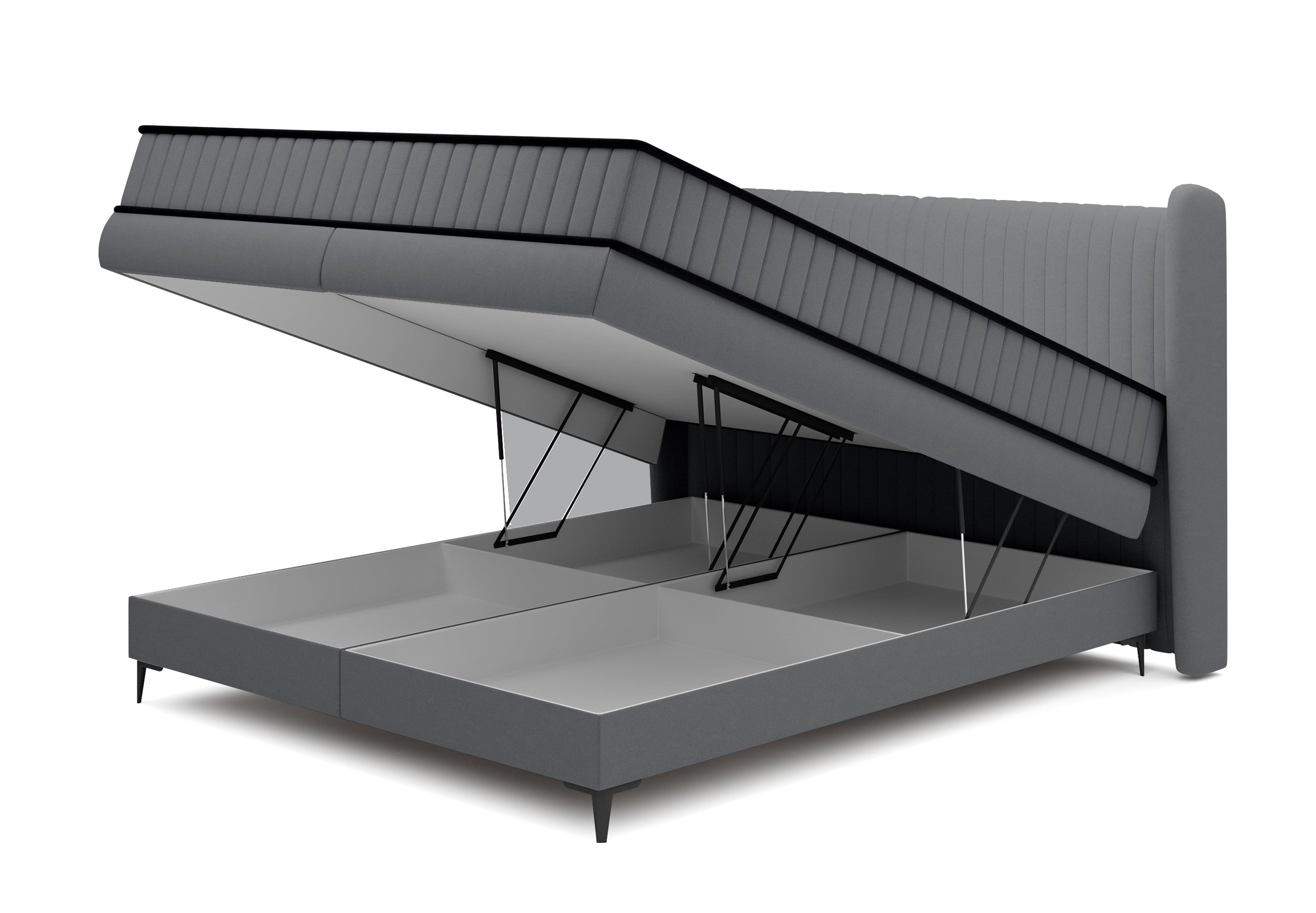 selsey-daliano-kontinentales-bett-140x200-cm-mit-stauraum-dunkelgrauer-samt image 5