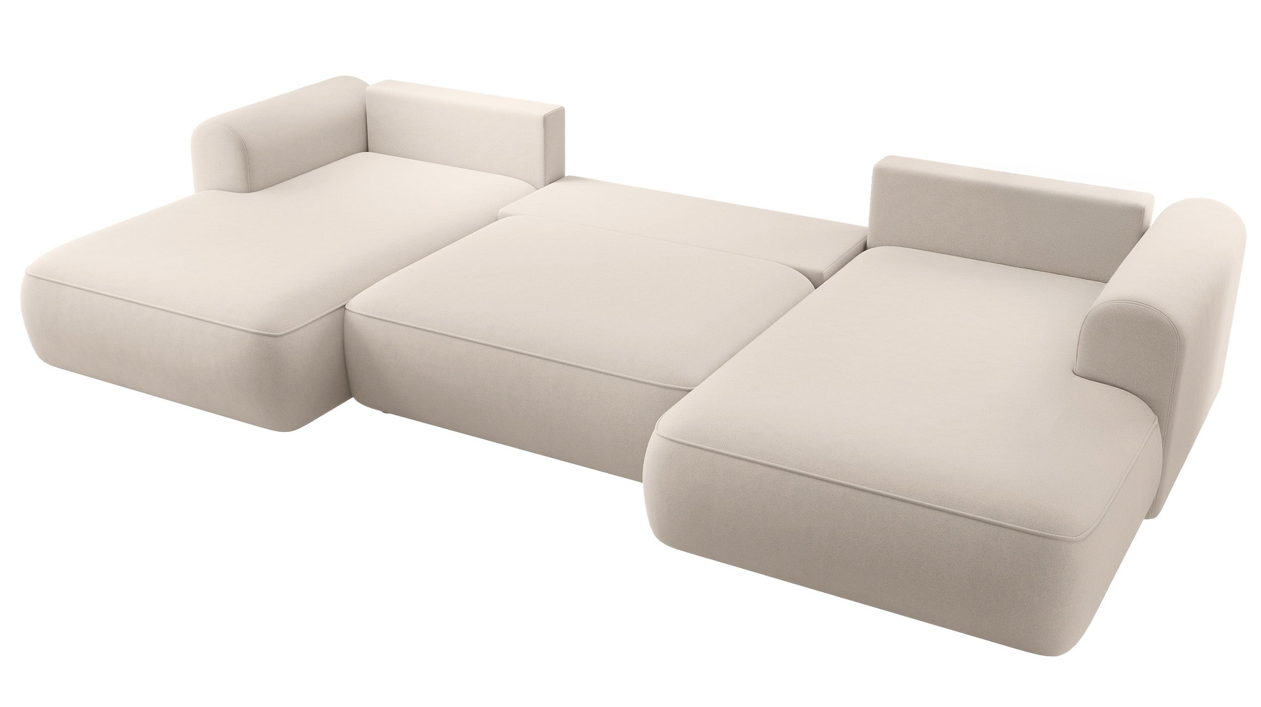 selsey-ovo-ecksofa-u-f-rmig-mit-schlaffunktion-und-stauraum-in-hellbeige-samt image 3