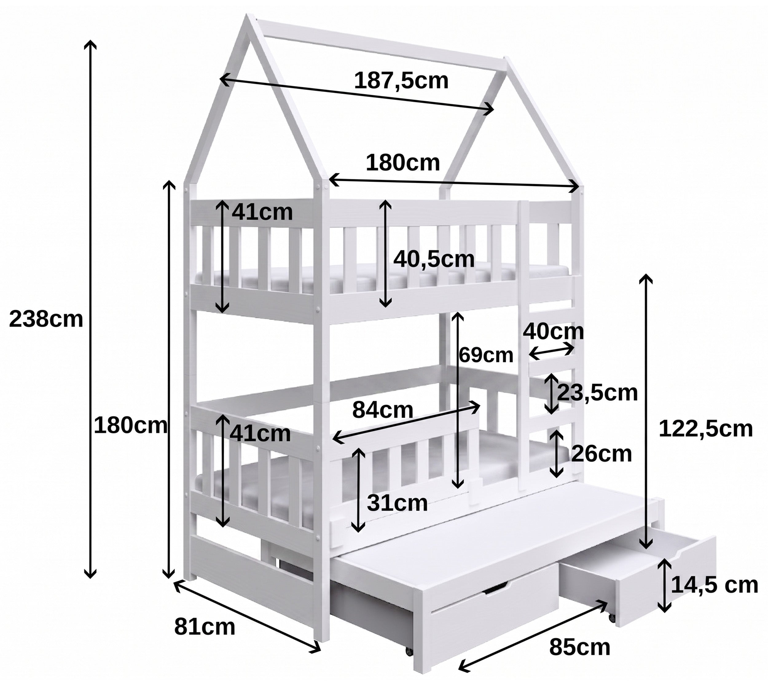 selsey-vistena-etagenbett-75x180-cm-hausform-f-r-3-personen-grau-mit-matratzen-u image 8