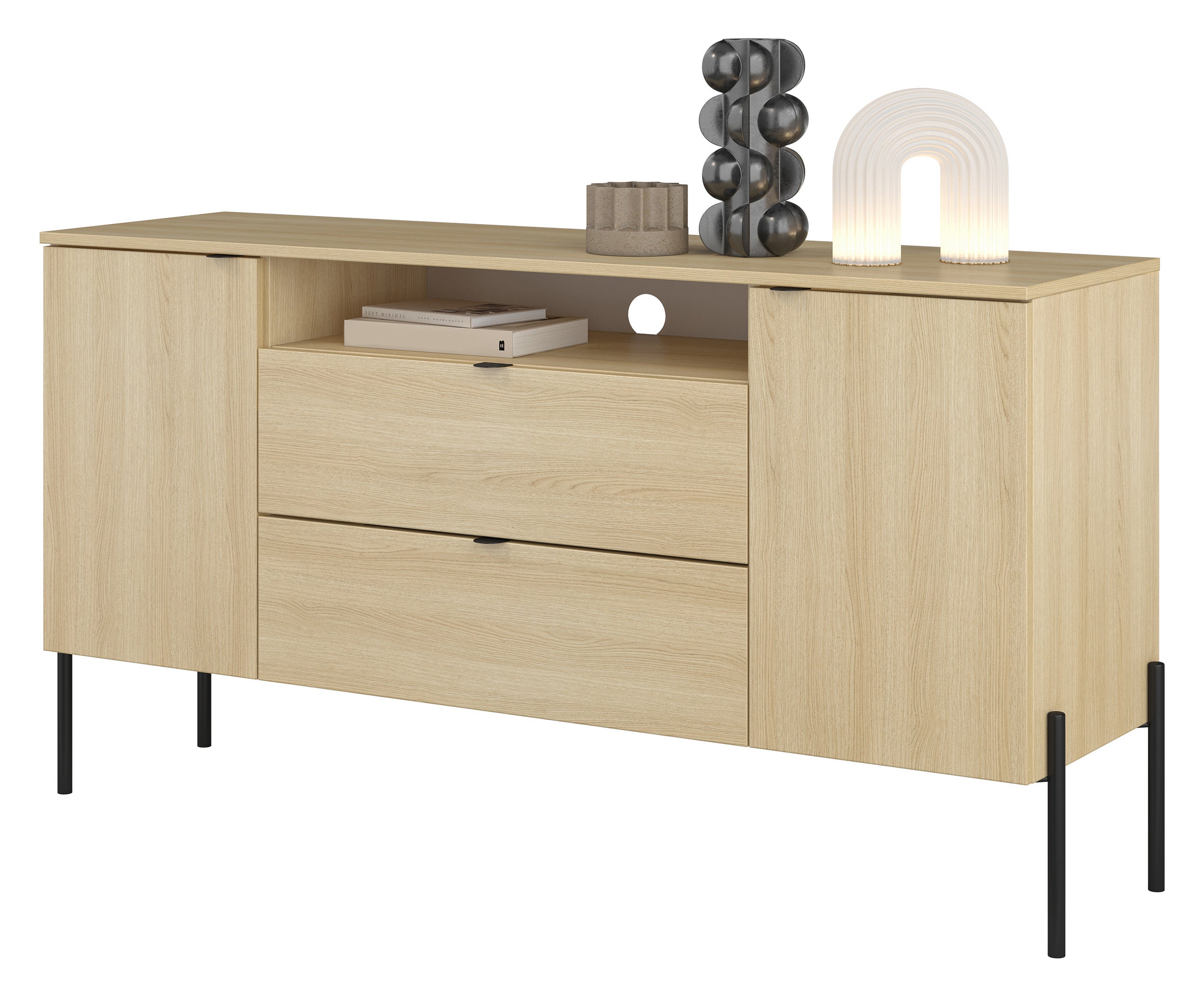 selsey-ore-zweit-rige-kommode-140-cm-mit-zwei-schubladen-lindberg-eiche image 7